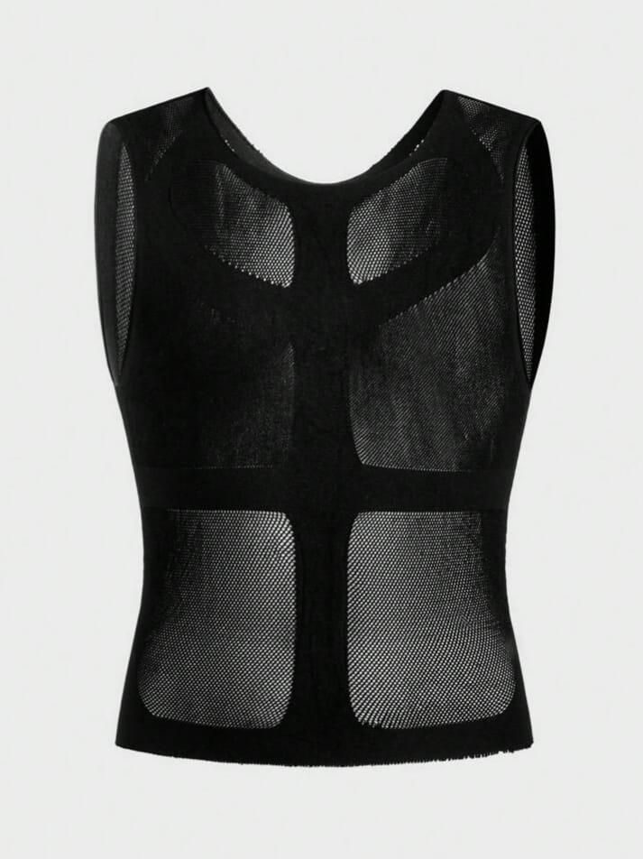 SWAVVY Sheer Sexy Round Neck Slim Fit Men's Knitted Vest
